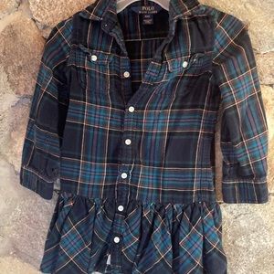 Girls flannel long sleeve dress